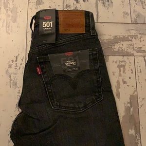 Levi’s 501 skinny jeans dark grey
